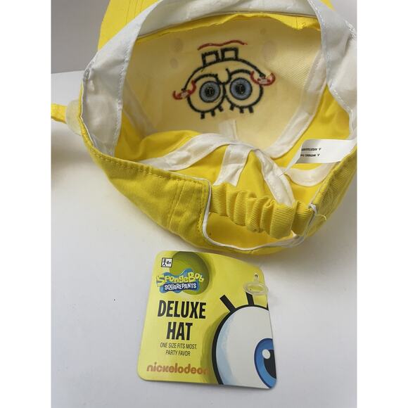 NICKELODEON 2011 YELLOW Cap Stretch SPONGE BOB SQUARE PANTS HAT CHILDs 4+NWT - Picture 6 of 7